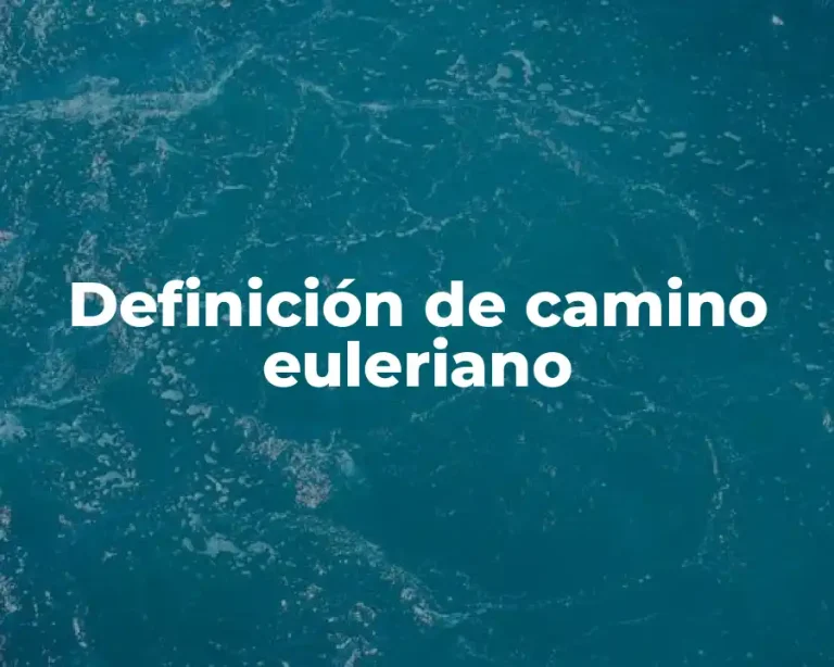Definición de camino euleriano