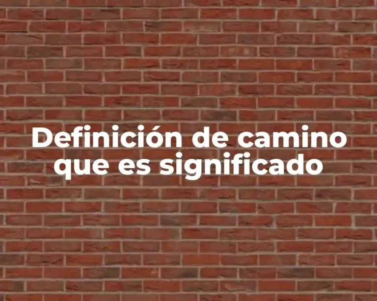 Definición de camino que es significado
