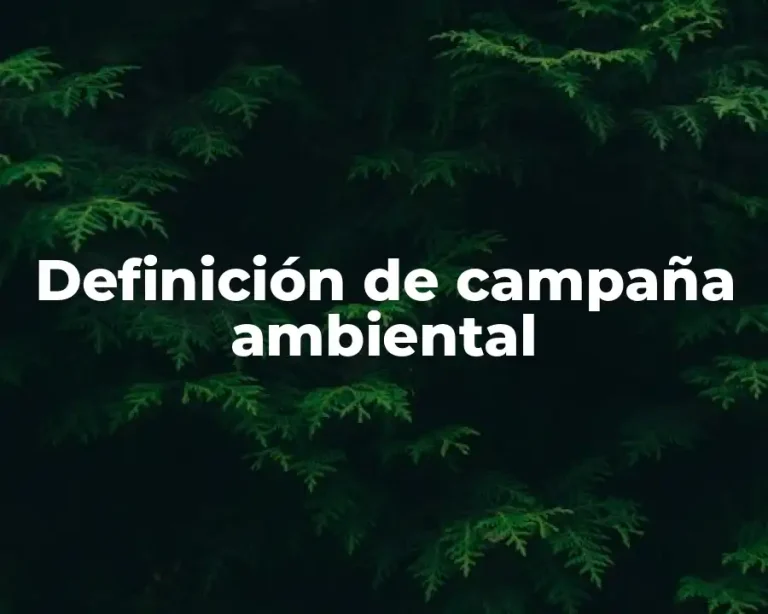 Definición de campaña ambiental