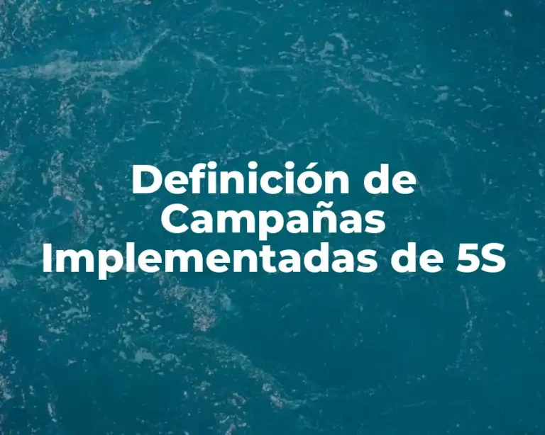Definición de Campañas Implementadas de 5S