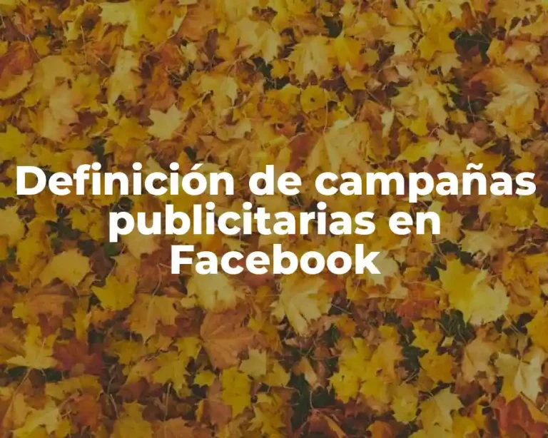 Definición de campañas publicitarias en Facebook