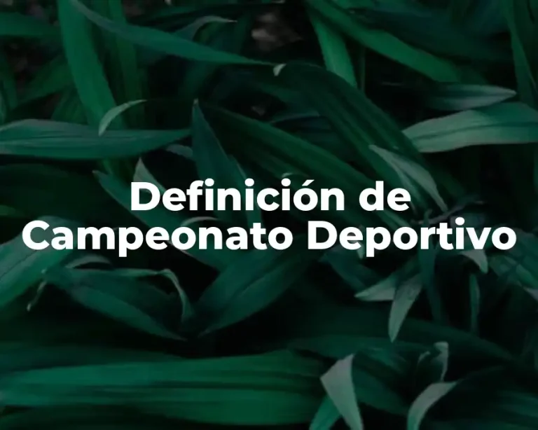 Definición de Campeonato Deportivo