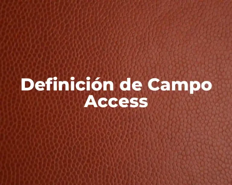 Definición de Campo Access