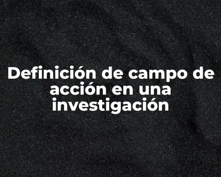 Definición de campo de acción en una investigación