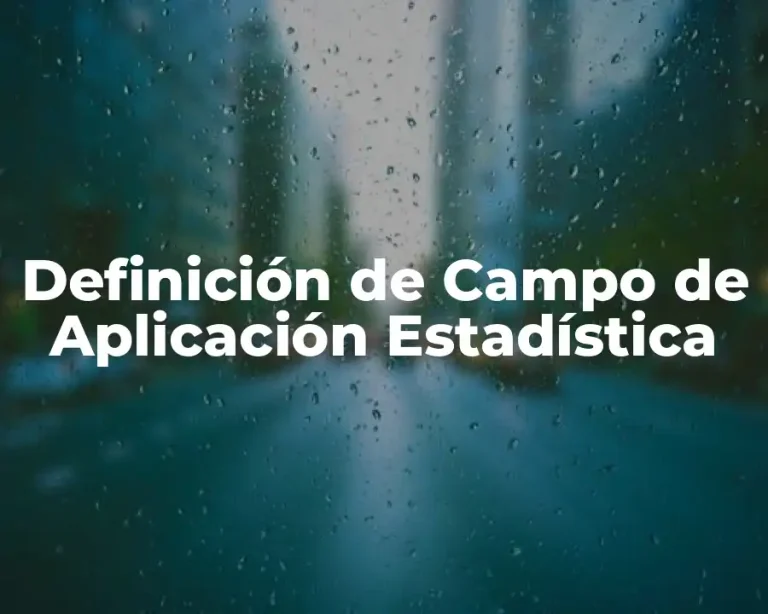 Definición de Campo de Aplicación Estadística