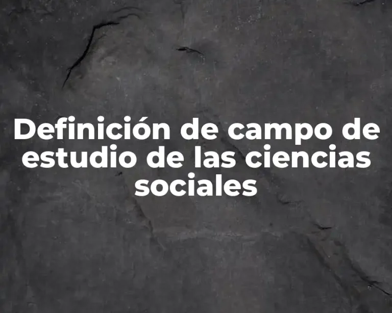 Definición de campo de estudio de las ciencias sociales