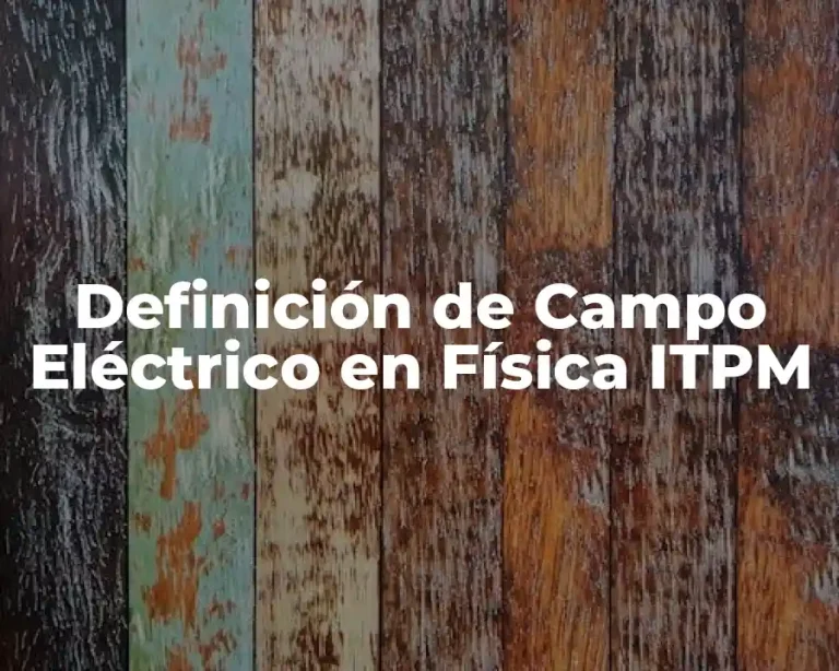 Definición de Campo Eléctrico en Física ITPM