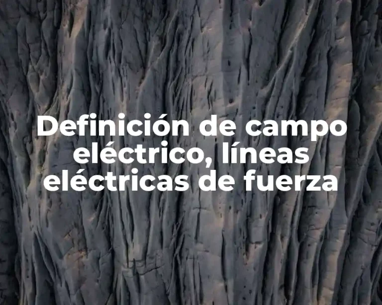 Definición de campo eléctrico, líneas eléctricas de fuerza