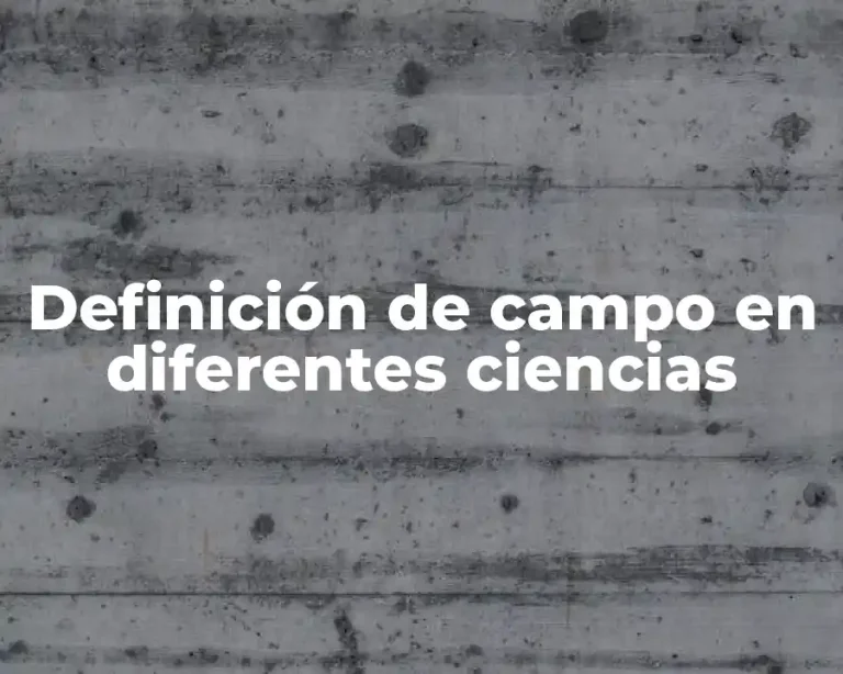 Definición de campo en diferentes ciencias