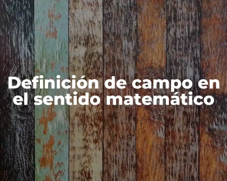 Definición de campo en el sentido matemático