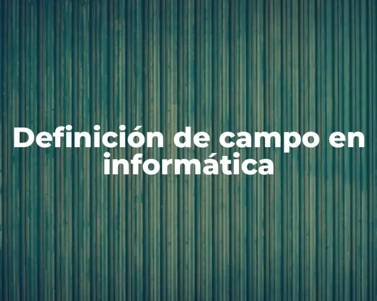 Definición de campo en informática