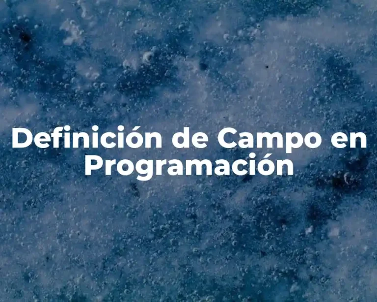 Definición de Campo en Programación