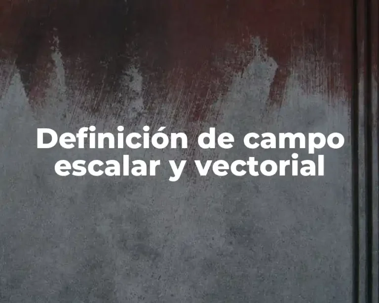 Definición de campo escalar y vectorial