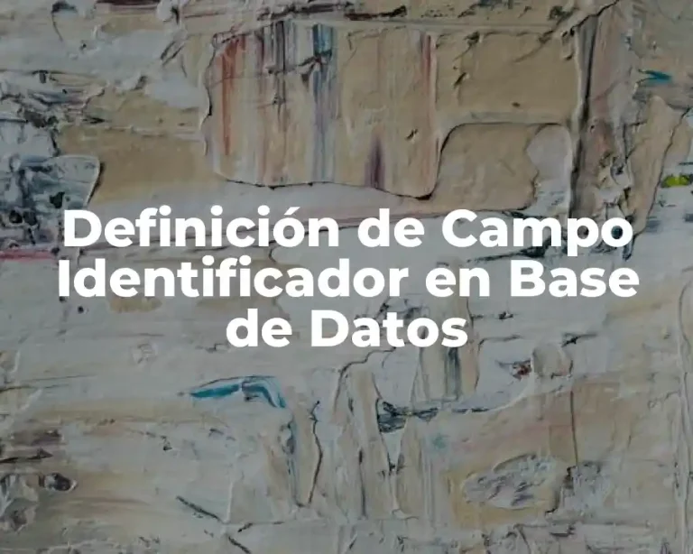 Definición de Campo Identificador en Base de Datos