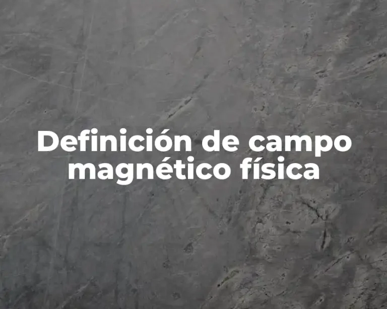 Definición de campo magnético física
