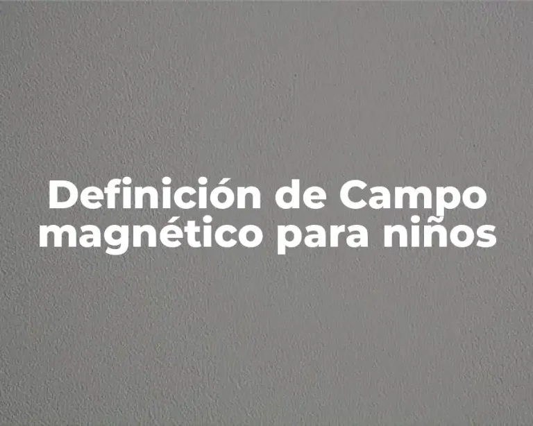 Definición de Campo magnético para niños