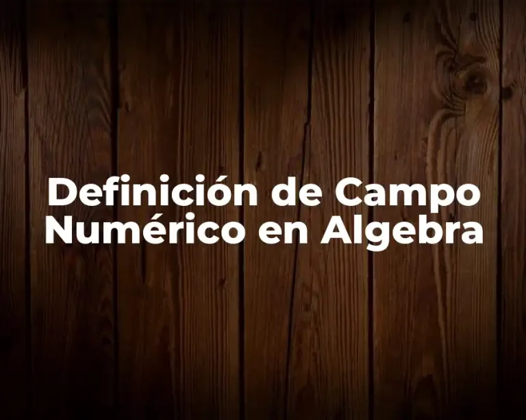 Definición de Campo Numérico en Algebra