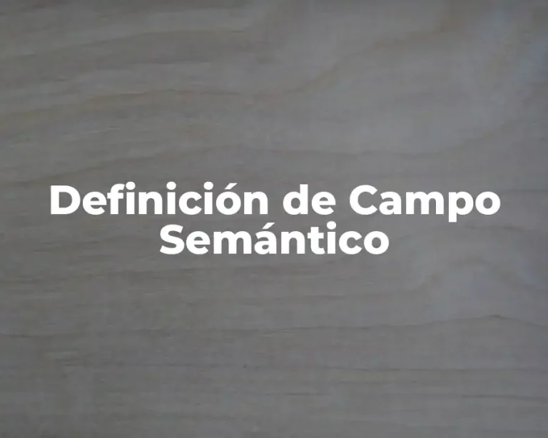 Definición de Campo Semántico