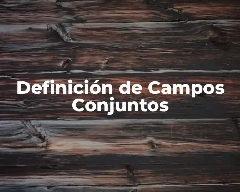 Definición de Campos Conjuntos
