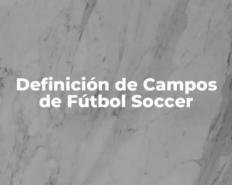 Definición de Campos de Fútbol Soccer