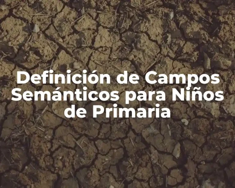 Definición de Campos Semánticos para Niños de Primaria