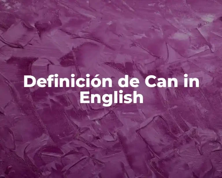 Definición de Can in English