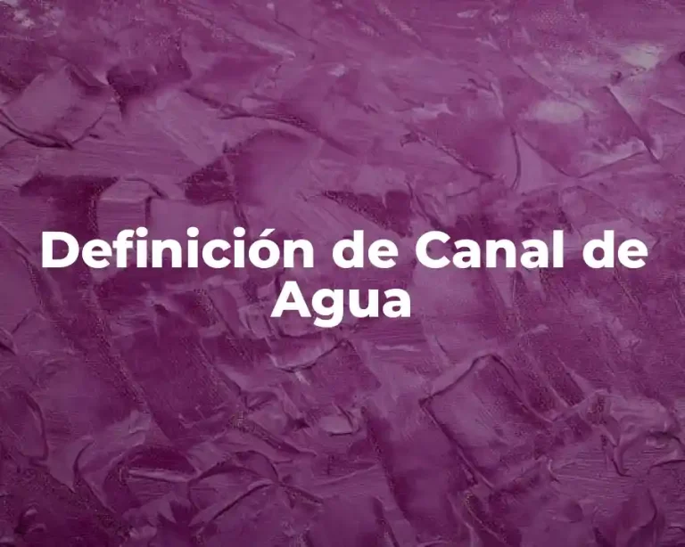 Definición de Canal de Agua