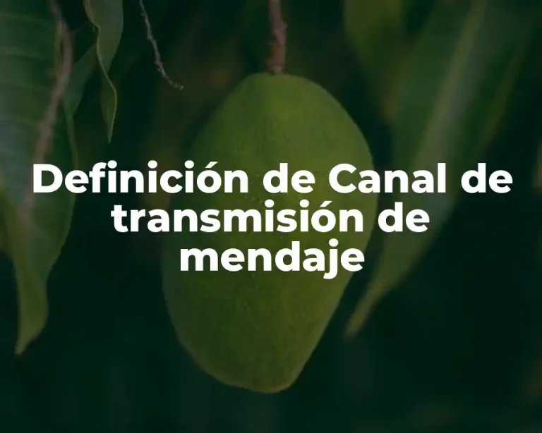Definición de Canal de transmisión de mendaje