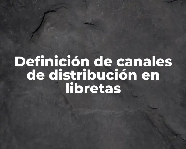 Definición de canales de distribución en libretas