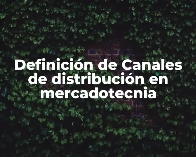 Definición de Canales de distribución en mercadotecnia