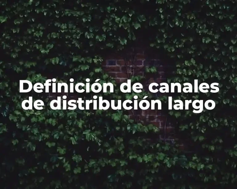 Definición de canales de distribución largo