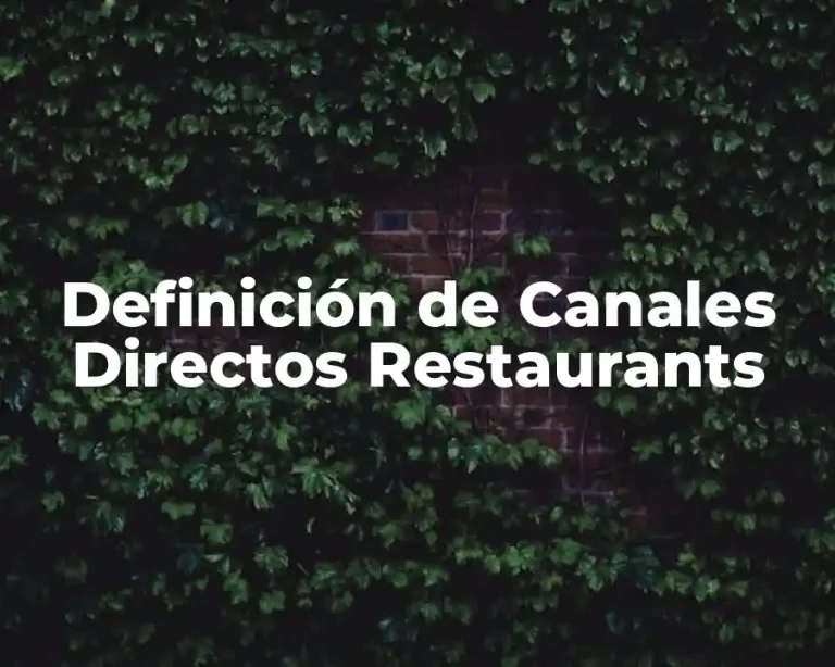 Definición de Canales Directos Restaurants