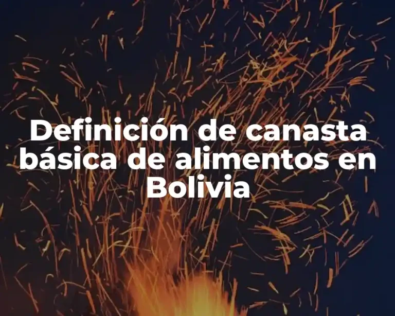 Definición de canasta básica de alimentos en Bolivia