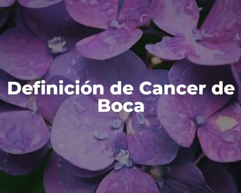 Definición de Cancer de Boca