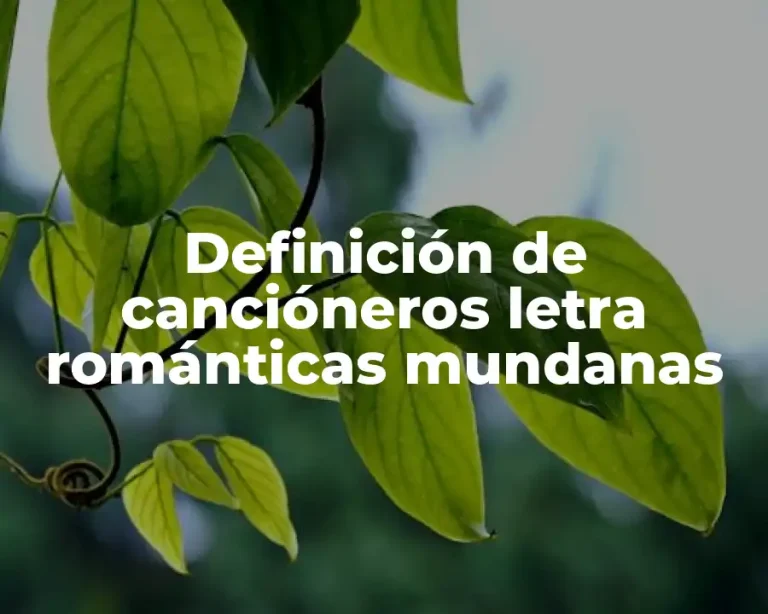 Definición de cancióneros letra románticas mundanas
