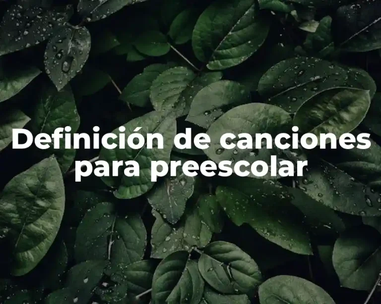 Definición de canciones para preescolar
