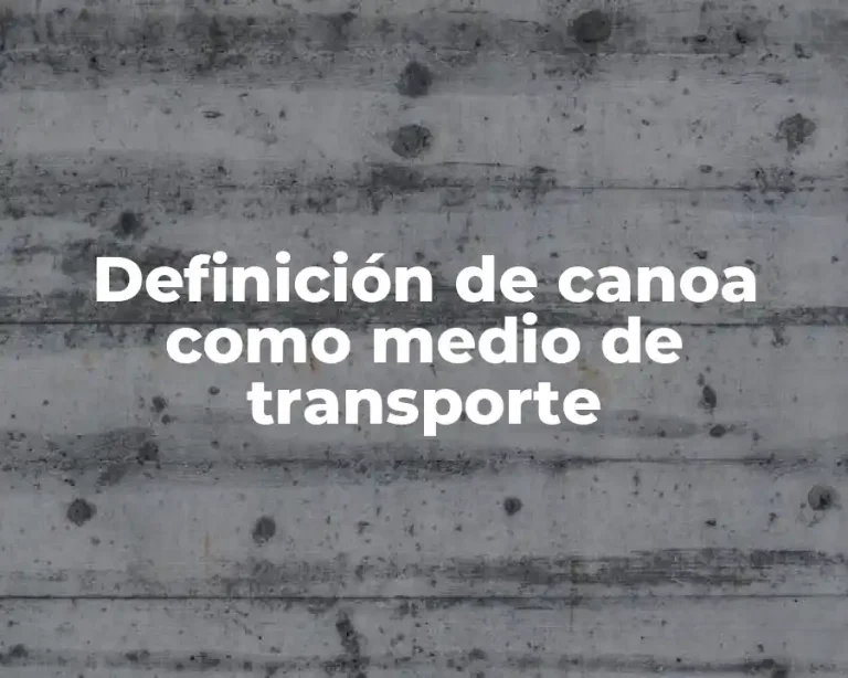 Definición de canoa como medio de transporte