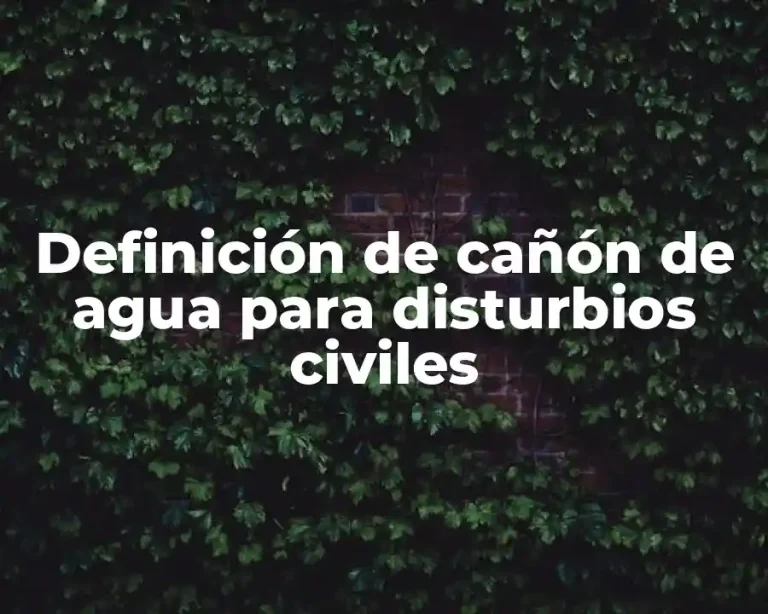 Definición de cañón de agua para disturbios civiles