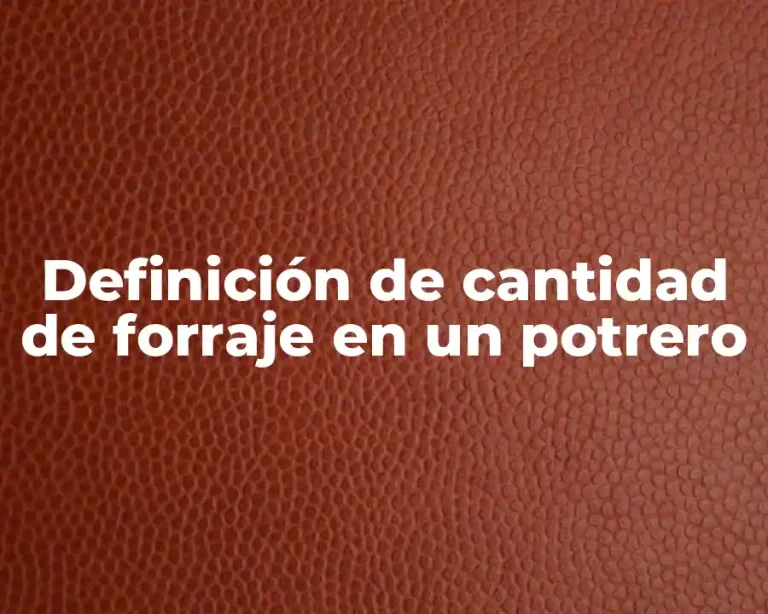 Definición de cantidad de forraje en un potrero