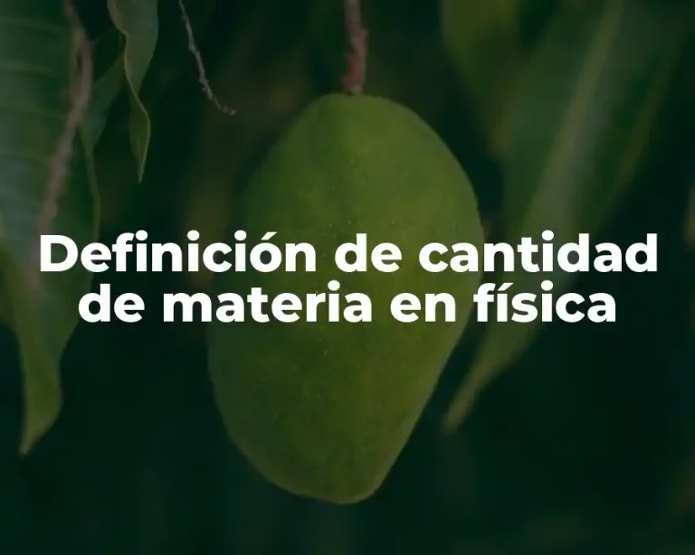 Definición de cantidad de materia en física