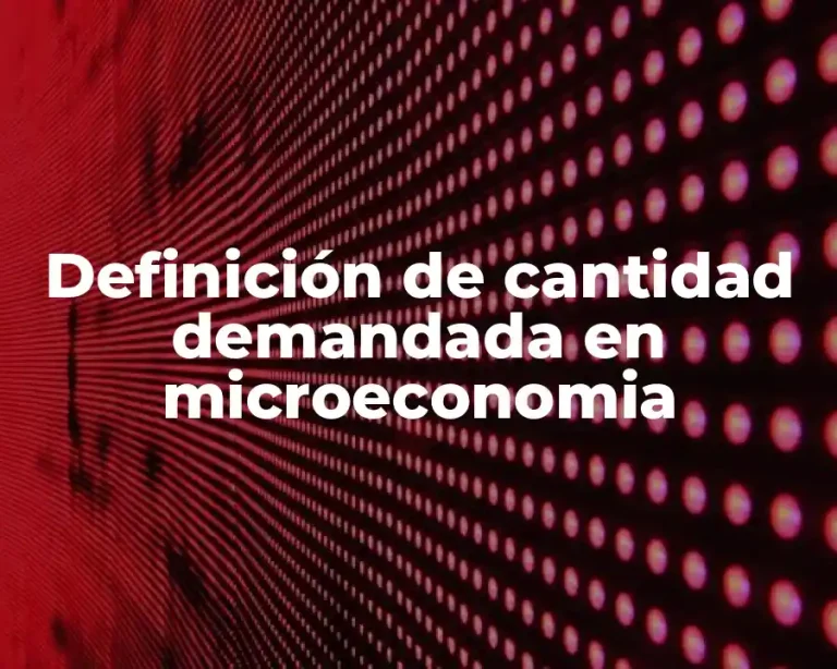 Definición de cantidad demandada en microeconomia