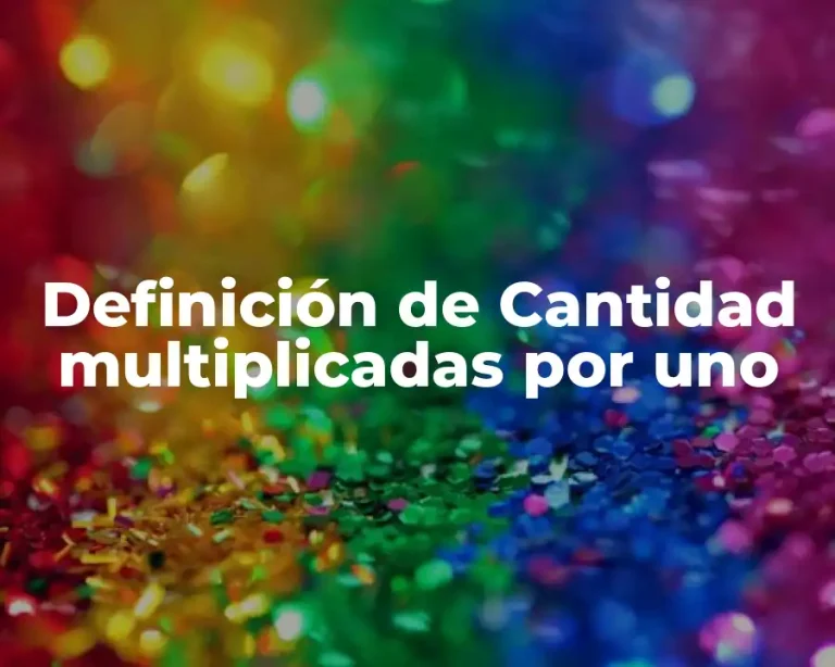 Definición de Cantidad multiplicadas por uno