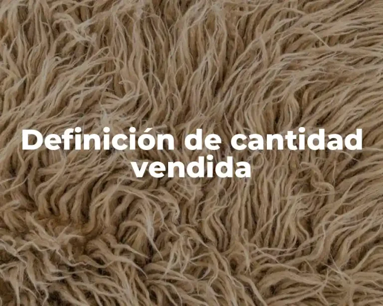 Definición de cantidad vendida
