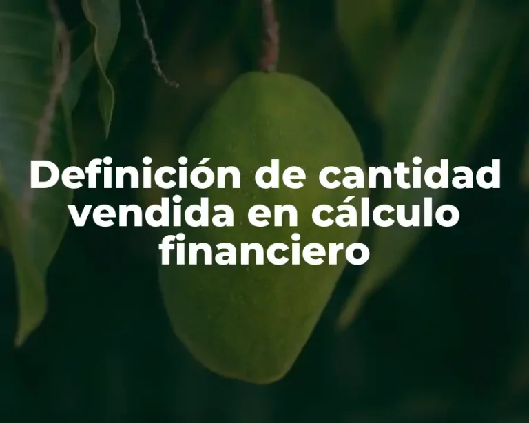 Definición de cantidad vendida en cálculo financiero