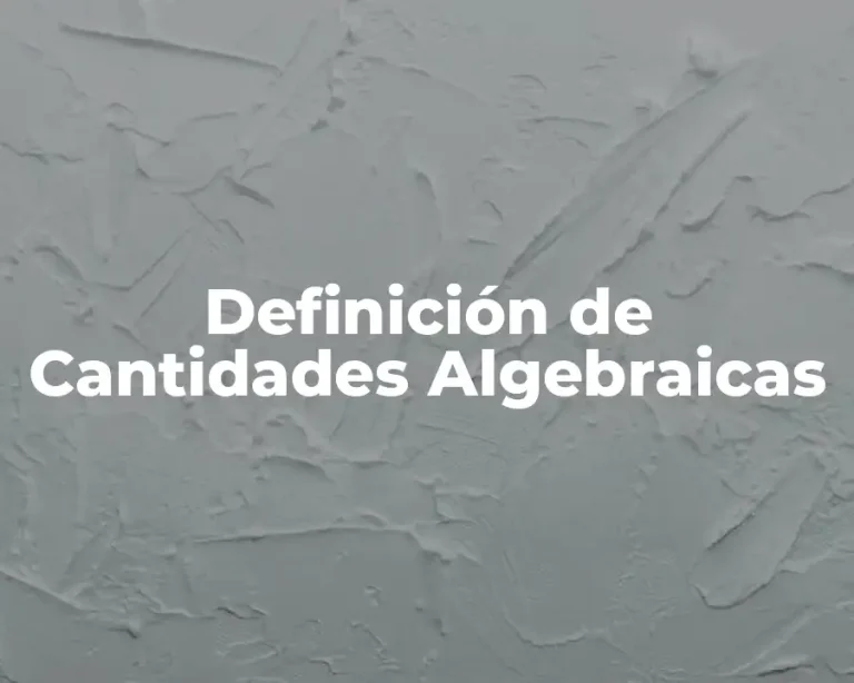 Definición de Cantidades Algebraicas