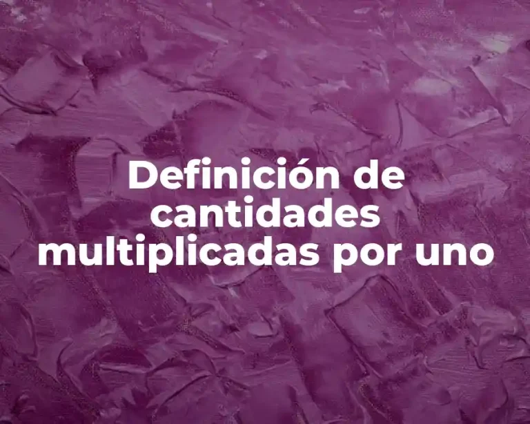 Definición de cantidades multiplicadas por uno