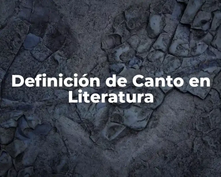 Definición de Canto en Literatura