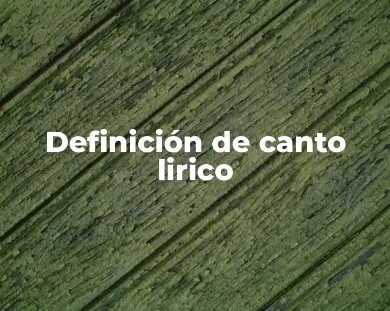 Definición de canto lirico