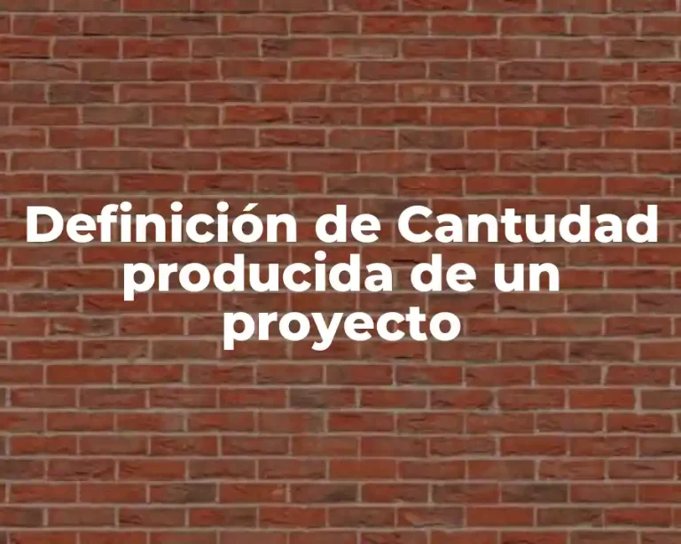 Definición de Cantudad producida de un proyecto