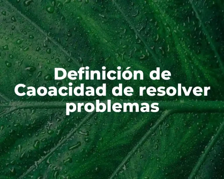 Definición de Caoacidad de resolver problemas